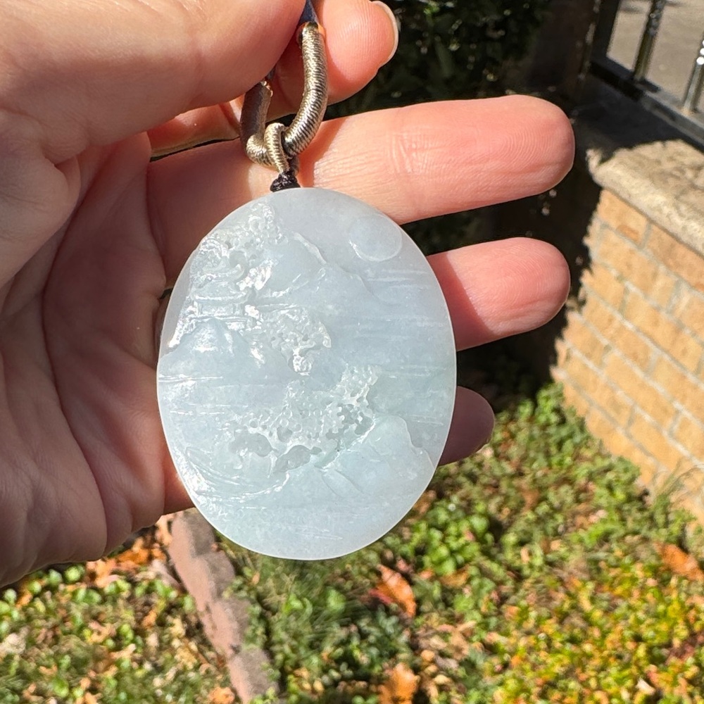 Authentic untreated Carved Jade Pendant